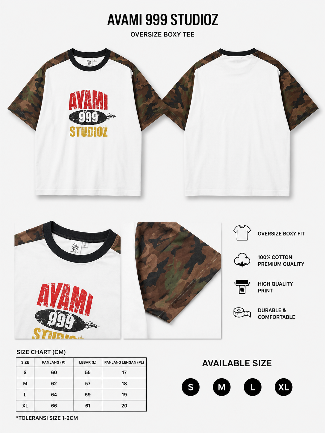 Boxy Fit 999 Camo T-shirt